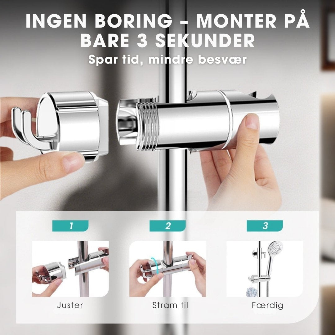 ShowerGrip™ - Brusehovedholder – monteres på 3 sekunder uden boring