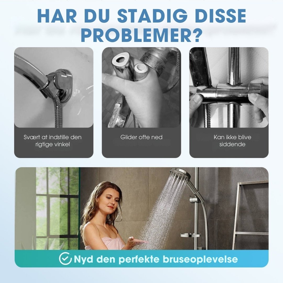 ShowerGrip™ - Brusehovedholder – monteres på 3 sekunder uden boring