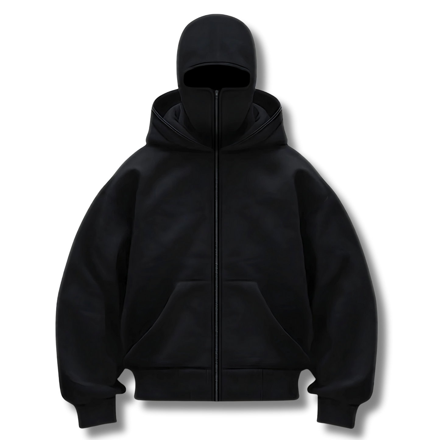 Anti-Social Hoodie - Hoodie med lynlås og integreret maske – Unisex