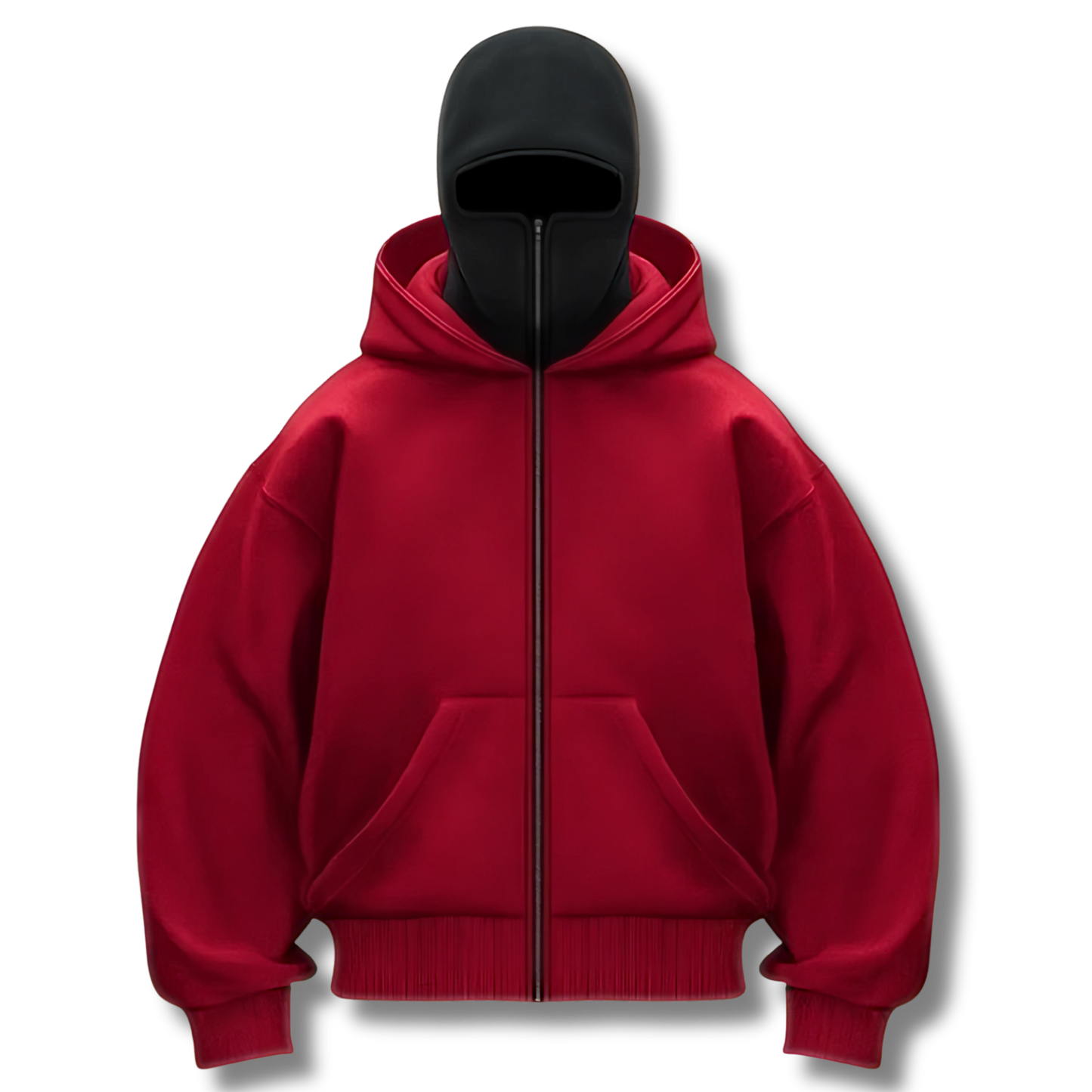 Anti-Social Hoodie - Hoodie med lynlås og integreret maske – Unisex