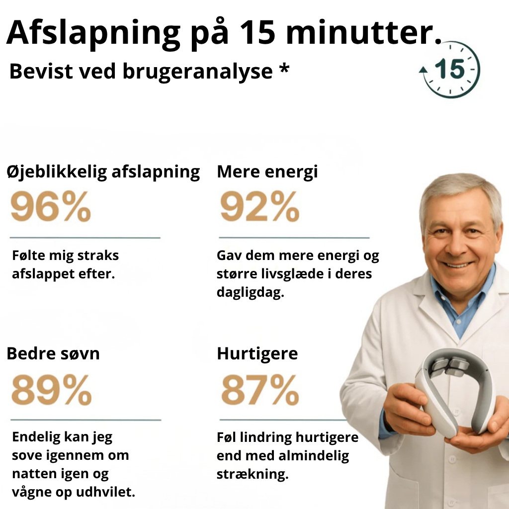 Nexura™ - 11-i-1 halsløsning | Slap af i nakkemusklerne på bare 15 minutter – hvor og når du vil