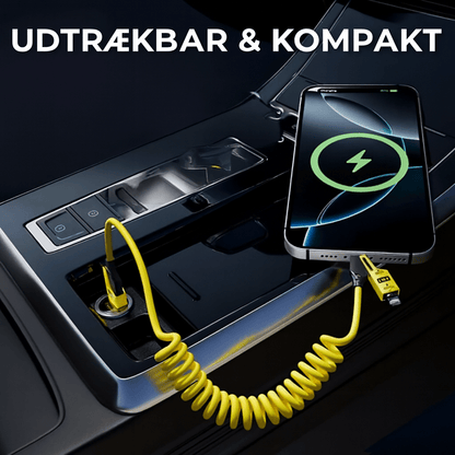 4-i-1 Udtøjeligt Opladerkabel™ | Ét kabel til alle dine enheder – kompakt, kraftfuldt og klar på farten!