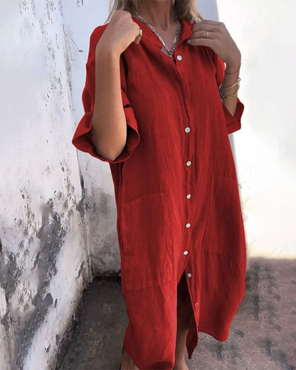 Melanie – Skjortekjole i Ibiza-Stil