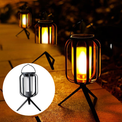 FlameGlow™ - Lampe med realistisk flammeeffekt – Opladelig via USB & solenergi